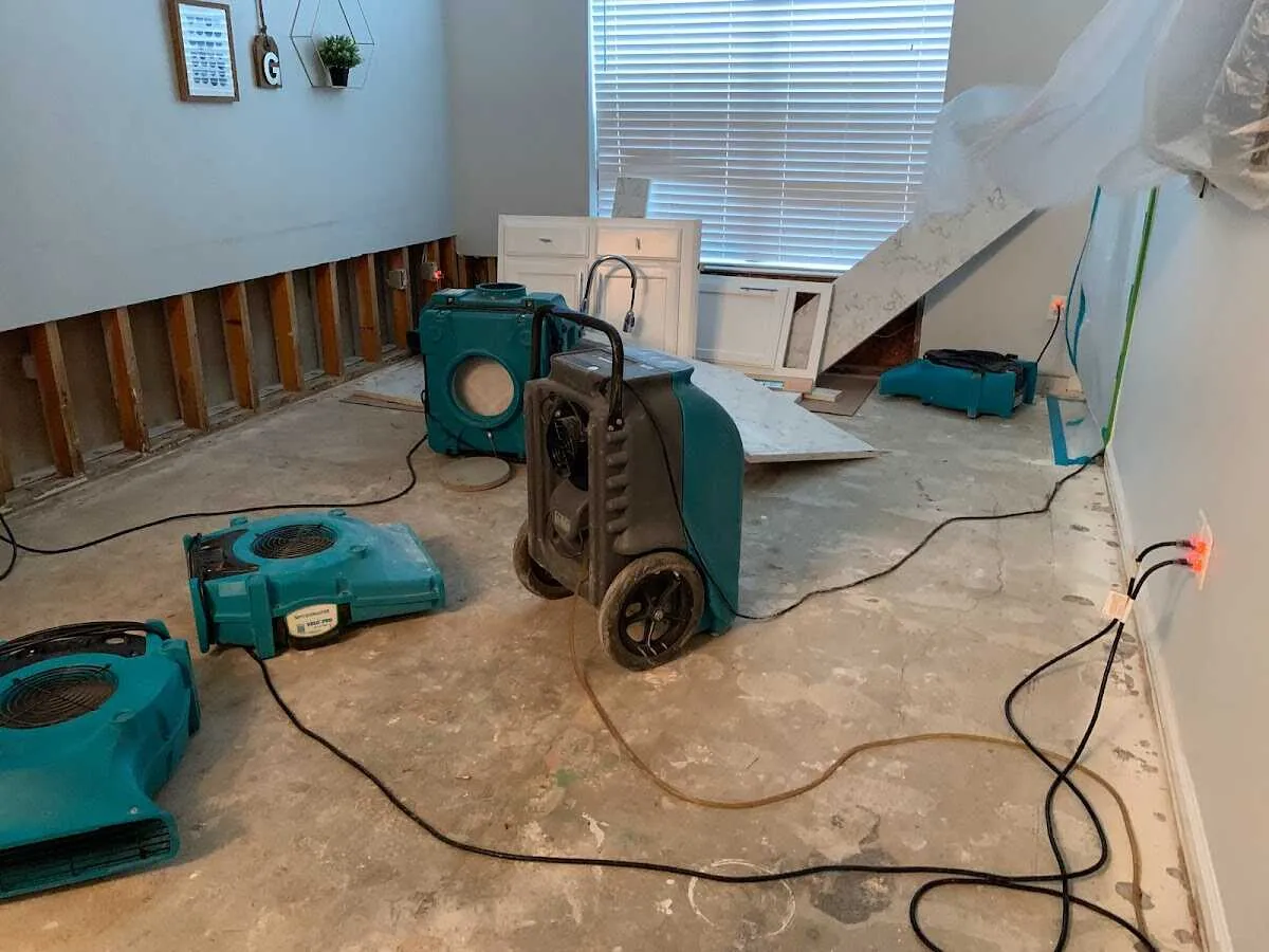 Dehumidifier in flood-cut room for Water Extraction & Removal in New Boston